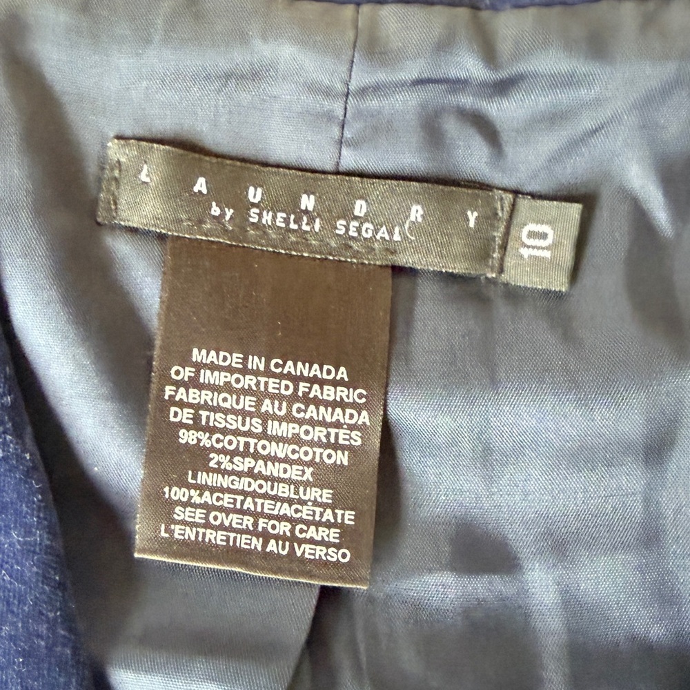 Vintage y2k velvet navy blue blazer with bead buttons - 10 - Picture 4 of 6